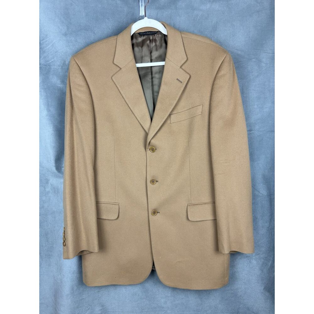 VALENZA Loro Piana 100% Cashmere Blazer Sports Coat Mens L-XL Camel Brown